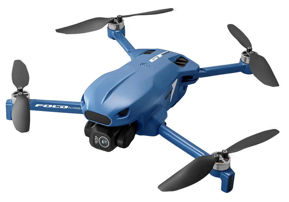 Blue drone — original complete product photograph, background removed